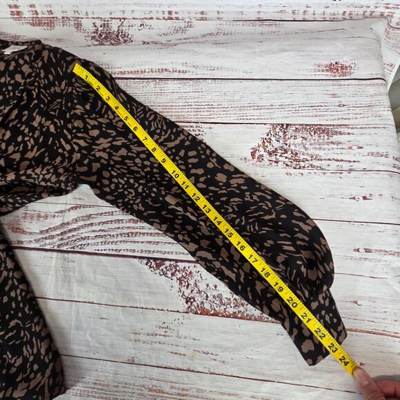 Parker Leopard Print Dress 100% Silk S Lightweight Flowy Whimsigoth Mobwife Glam - Picture 14 of 16